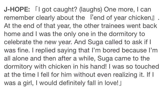 literally this. 17 y/o yoongi decided to stay in a foreign city to keep hoseok company and they barely knew e/o. ALSO?? NOT HOSEOK SAYING HE FELL FOR YOONGI LIKE??!?@*@?