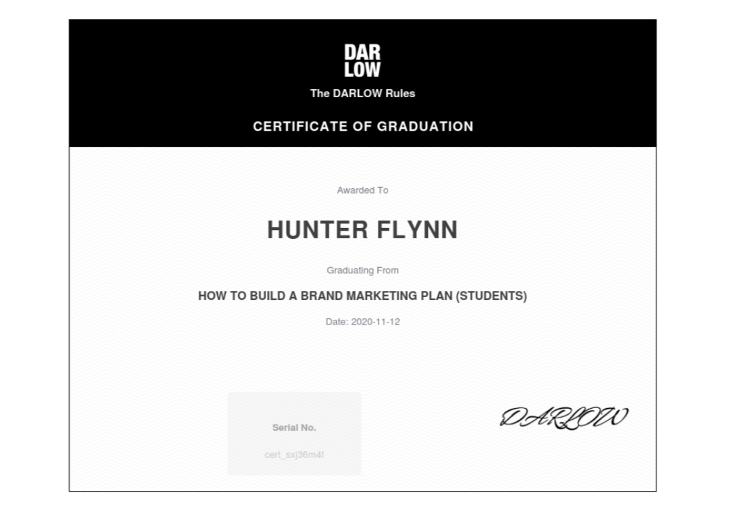 Thisishunterfly's tweet photo. I wanted to thank my #sportbrandclass ,@JeremyDarlow, and our professor @JasonWarrenLee for the amazing opportunity to complete the Darlow Rules. After completing this course, I feel that I have a better understanding of what my personal brand is and how I can utilize it. https://t.co/tDillvosrk