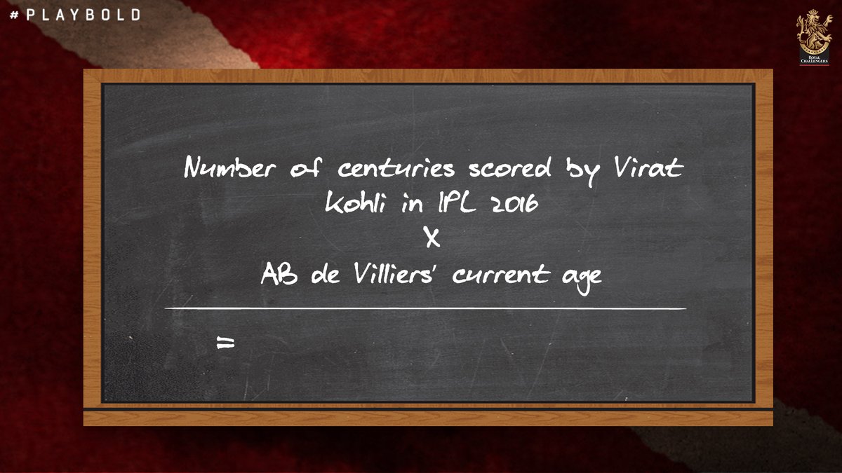 RCBTweets's tweet photo. What would cricket🏏 be without numbers?🔢
Why not try your hand at some quick math while you channel your inner statistician, 12th Man Army?🤔
#PlayBold #IPL2020 #WeAreChallengers #Dream11IPL #CricketMath https://t.co/dHI31Iuqym