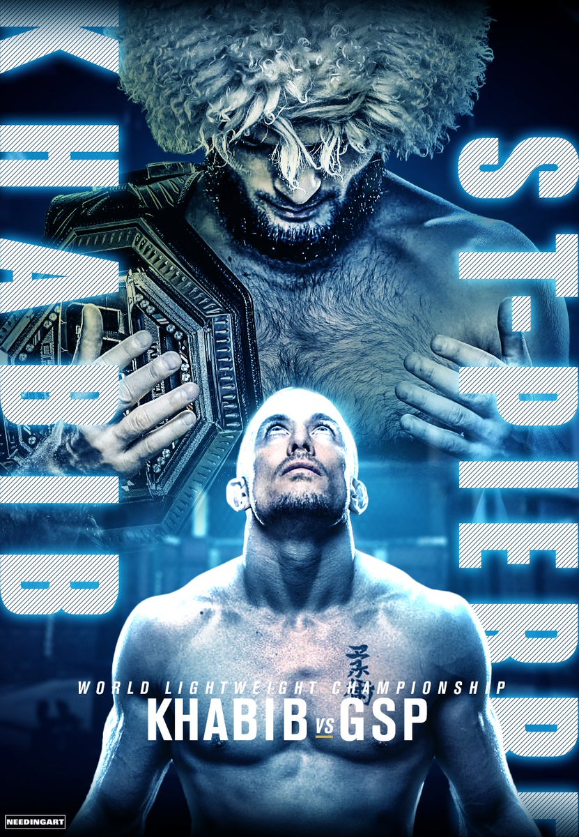 needingart's tweet photo. BREAKING: Khabib (@TeamKhabib) vs GSP (@GeorgesStPierre) is my dream fight! What's yours?! 🤔 #ufc #Khabib https://t.co/R9UHlTn3Ox