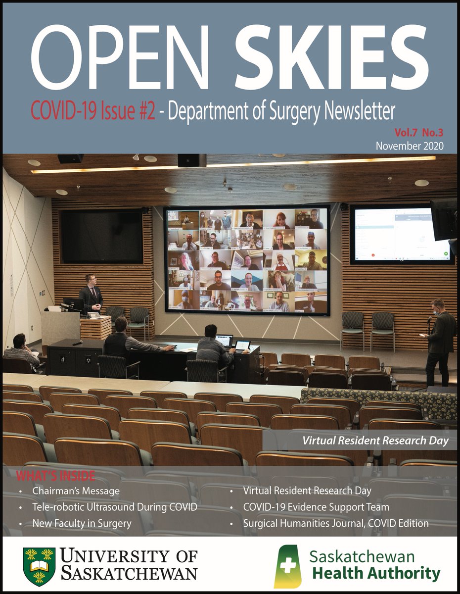 November 2020 issue of OPEN SKIES, Department of Surgery newsletter is on-line ... medicine.usask.ca/department/cli…