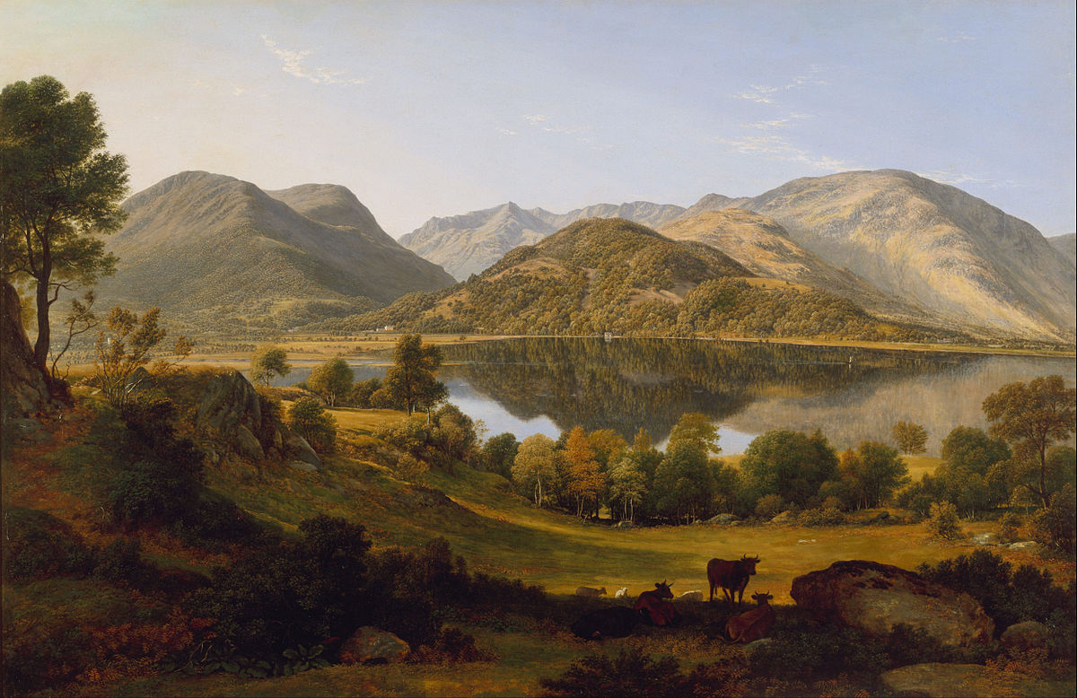 This fragment at Glencoyne is wonderful, and we're lucky to have it and the other rich patches elsewhere, but we need more. This painting by John Glover of Ullswater from 1824 suggests we used to have lots more than we do today.