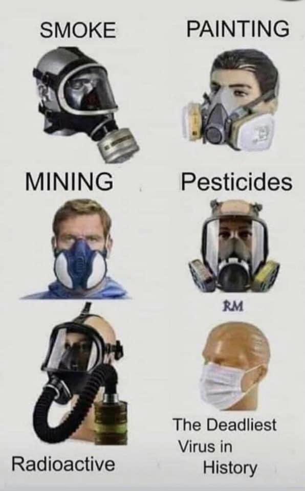 BErikson95's tweet photo. @BealFor3 @drmichaelgold @GovPritzker And just for a bonus tidbit - I’m sure these masks are SUPER EFFECTIVE. 🤡 https://t.co/MnxnJwaiXA