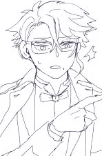 ずーっと続きが描けずにいたものが、やっと少し進みました。
これはその続き、引きで見た時にやけに乙女に見えたアズール 