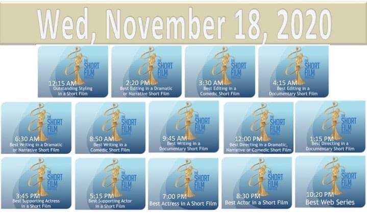 SOFIE'S Seven Days of Shorts!

Here are the schedules for each day of screenings at: 

theSOFIES.com

#TheShortFilmAwards #2020SOFIEAwards #2020SOFIES #SOFIEAwards #shortfilmawards #filmawards #shortfilm #filmmaking #filmmakers #filmlovers #filmfestival #filmlife