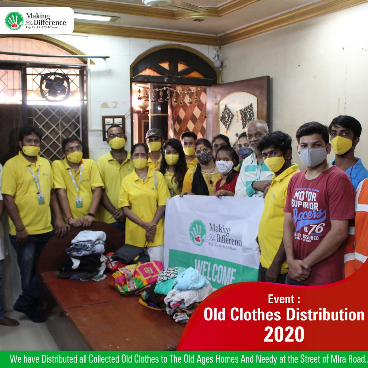 mtdngo's tweet photo. Our team of @MakingtheD2014  distributed old clothes to old age homes nd also to the needy ones on the occasion of Diwali. This is how our mtd family celebrated diwali #makingthedifferencengo #mtd #Diwali2020 #ChildrensDay #donate #NGO https://t.co/w4doD7gk7C