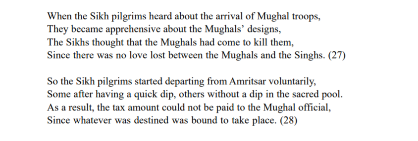 Those pilgrims who already arrived saw that Mughal army had been stationed to butcher them on Diwali. They immediately rushed back.Since the pilgrims had not turned up, the amount could not be realised. Mani Singh was unable to pay the amount he promised to Mughal Nawab.