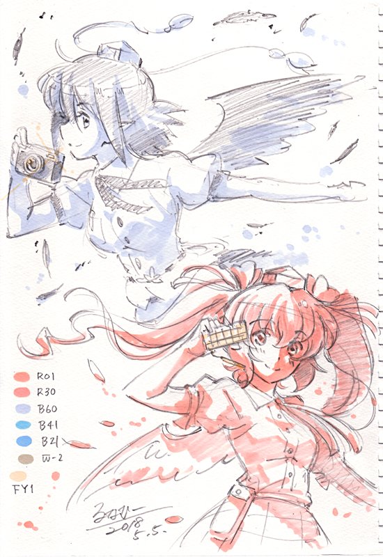 #いいいろの日
今日は「いい色の日」だそうですね(色はひらがなが正解らしい)

コピックの色づかいをまとめた画像貼っておきます。参考にどうぞ～?

※モニタによって色の見え方に差があると思うので、実際に購入を検討されてる方は気を付けてね?ちなみにキャップの色は全くアテにならないですよw 