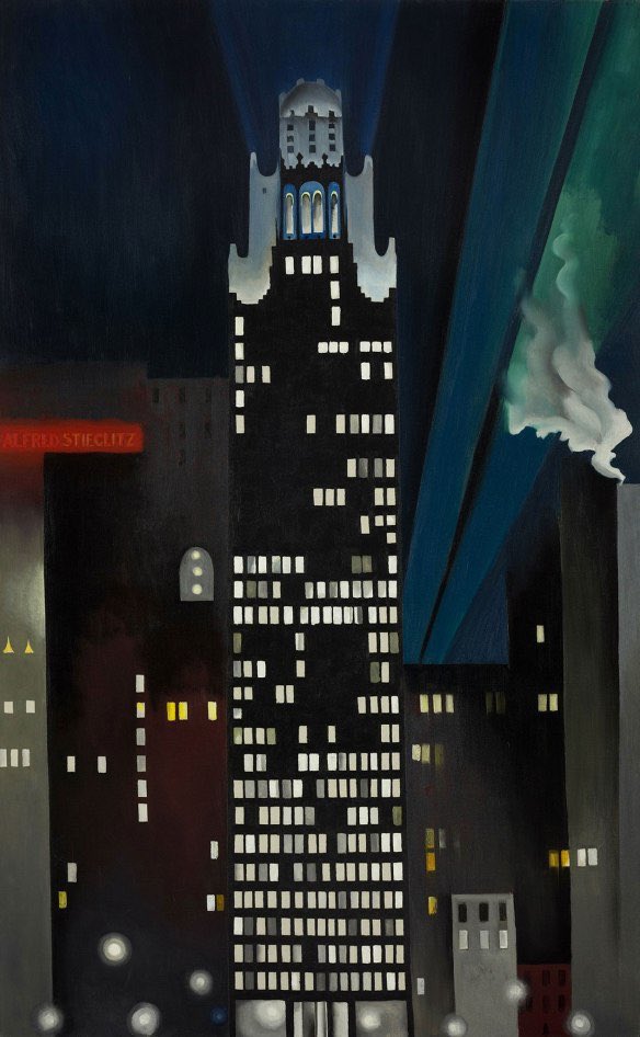 Thread: Georgia O’Keeffe (1887-1986) was born on this day. The Irish-American painter has been described as the mother of American modernism. Radiator Building - Night, New York (1927), Red Hills & White Shell (1938) & Music Pink & Blue II (1918)