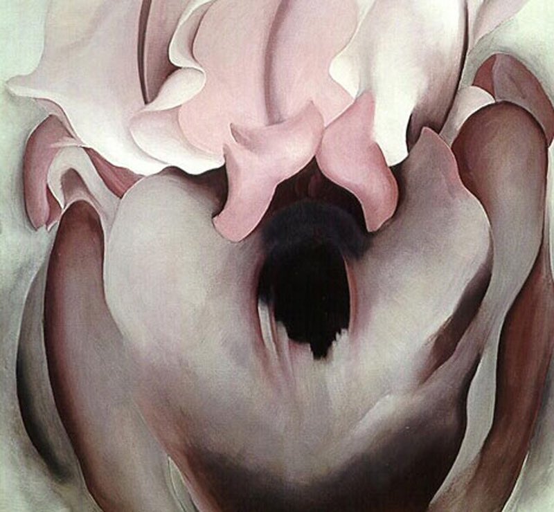 Such is the iconic nature of her approach that whole generations have grown up plagiarising her style! Rams Head with Hollyhock (1935), Blue Morning Glories (1935), Black Iris VI (1936) & Red Hills & White Shell (1938)