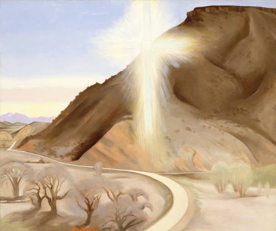 She travelled to Europe in the ‘50s & enjoyed exploring America. Her greatest journeys were into her subconscious, however. Cottonwoods (c1952), Easter Sunrise (1953), Black Door with Red (1954) & Ladder to the Moon (1958)