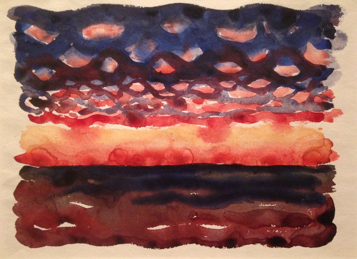 O’Keeffe, not unreasonably, was angered at being termed a woman artist. She was an artist & that was that. Her final work was done mainly in pencil & charcoal (until 1984) Sky Above Clouds (1965), O’Keeffe by Paul Strand (c1917), Untitled, Roof with Snow (1916) & Sunrise (1916)