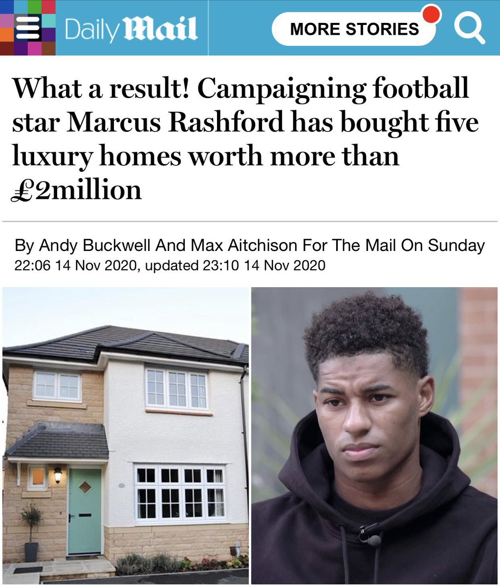 Working class man does well for himself and still cares about where he came from and uses his platform to fight for people less fortunate then he is. That's it, that's the story.

Keep on doing what you're doing <a href="/MarcusRashford/">MR14</a> you are far better than your critics could ever be.