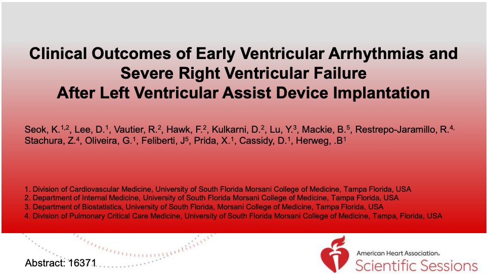 daehyunleemd's tweet photo. Our work Outcomes of Ventricular Arrhythmias/ Right heart failure after LVAD patients at #AHA20 ! 

https://t.co/ys1QrFV8NF
(1/Thread)
@XavierPrida @FahadHawkMD @GOliveiraMD @AshtonVautier @BengtHerweg @USFIMres @USFInternalMed @USFHealth https://t.co/LEDvmri58h