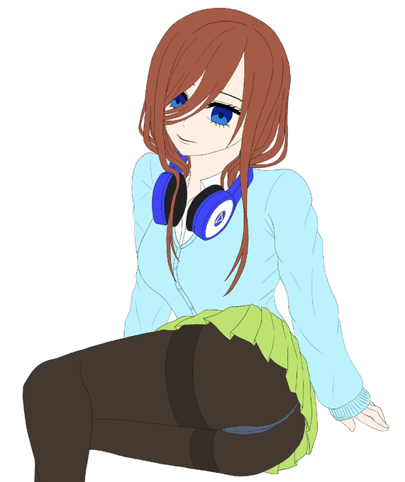 おーでぃーるさんがTwitterに投稿した中野三玖(五等分の花嫁)のイラスト。