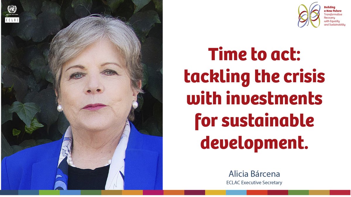 eclac_un's tweet photo. .@aliciabarcena during the #ECLACsession2020: To confront this change of era, #ECLAC proposes a big push for sustainability that would articulate policies and coordinate investments. This push must encompass the three dimensions: economic, social and environmental. https://t.co/gyIIqPuULs