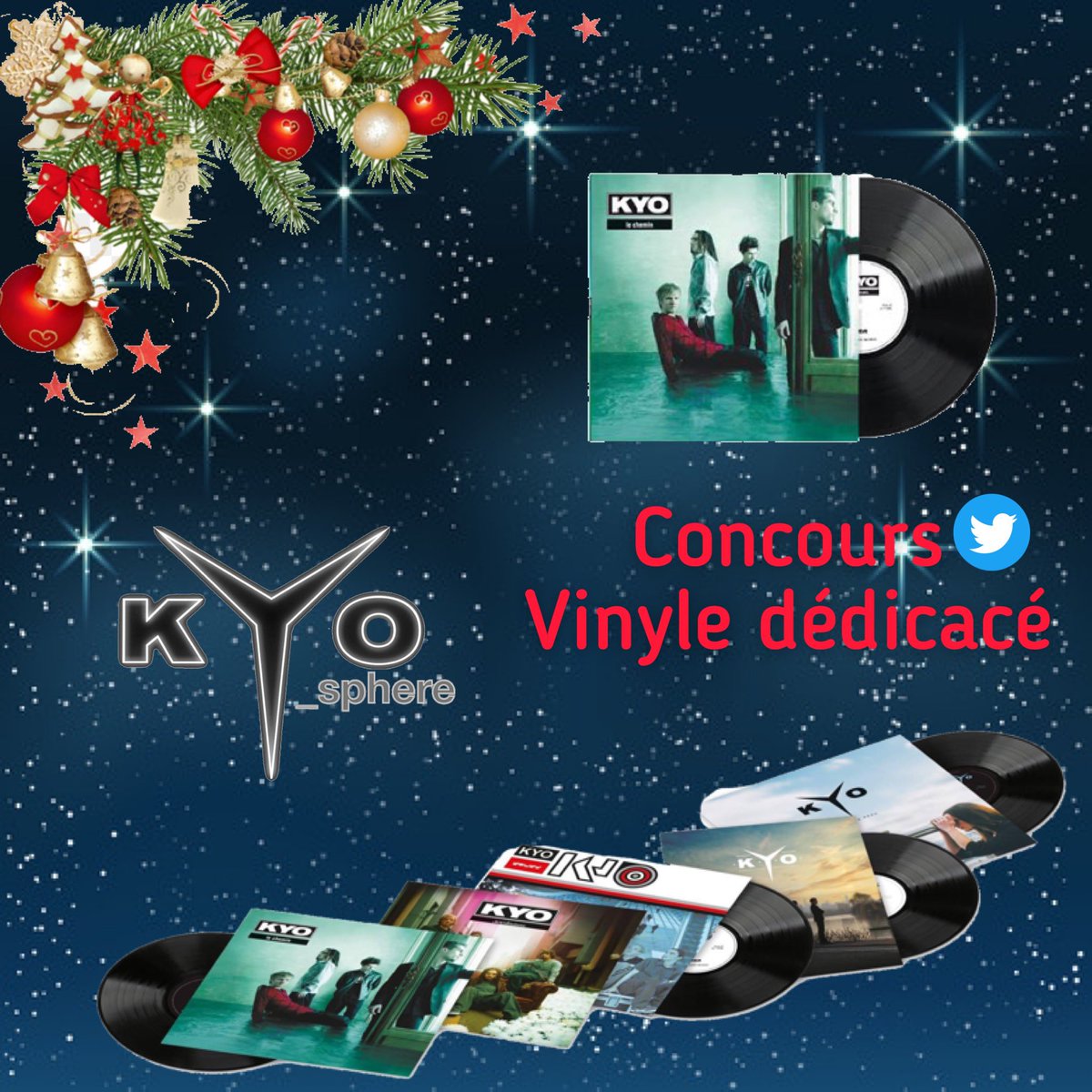 Kyo_sphere's tweet photo. CONCOURS VINYLE DÉDICACÉ

Fêtons la sortie des 5 albums de @kyo_officiel en vinyles

À gagner
1 vinyle dédicacé «Le Chemin»

Pour participer
💫RT + Follow
💫Invite un ami à participer

TAS le 06.12.2020
RDV sur nos pages Fb et Insta, d’autres vinyles sont à gagner

#kyo #concours https://t.co/483IajoyVa