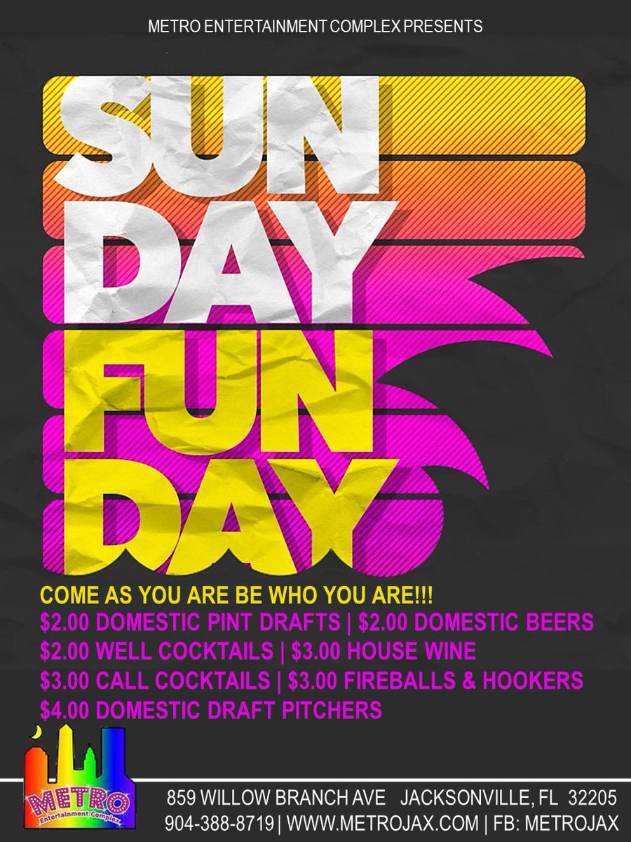 metrojax's tweet photo. Sunday Funday At Metro. https://t.co/s8UaJZEYFj #MetroJax https://t.co/0yYggEjESD