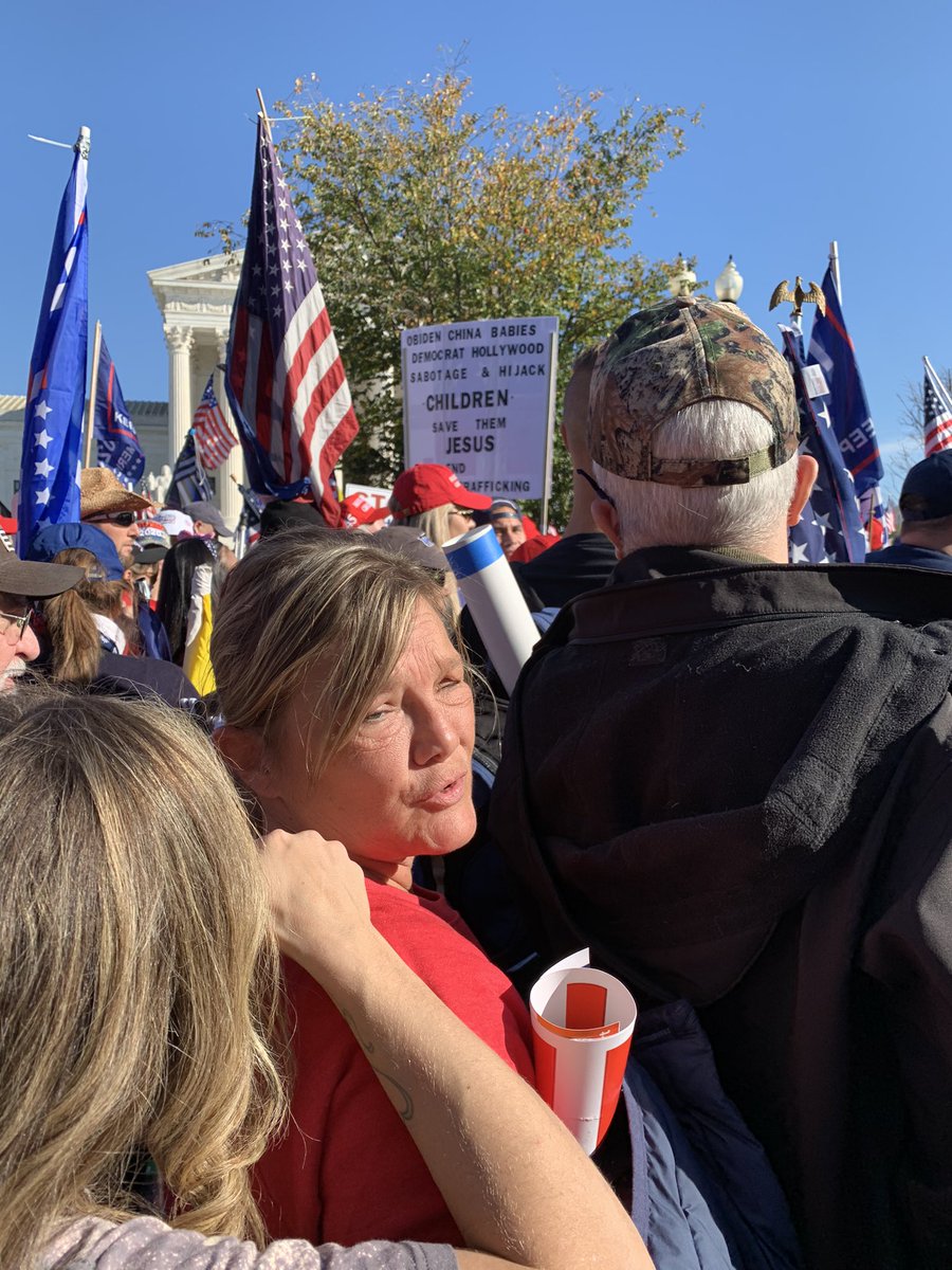 GasPassChic's tweet photo. Save Our Children sign, Proud Boys train politely moving through crowd to the podium, Chinese Americans https://t.co/BU45zUCn9e