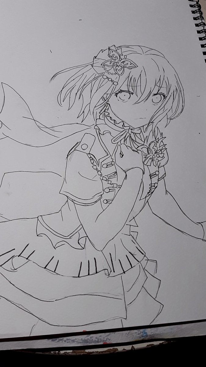 Iwa バンドリ 倉田ましろイラスト手描き 下描き