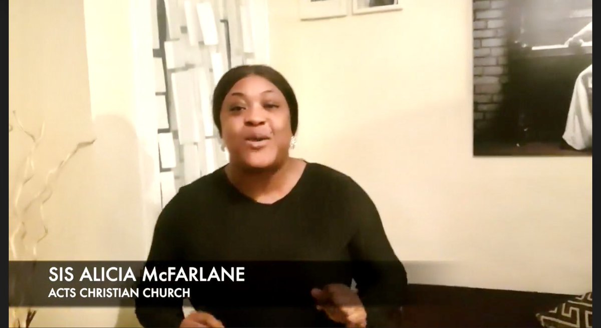 Sis Alicia greeting all ACTS members as well as all online viewers