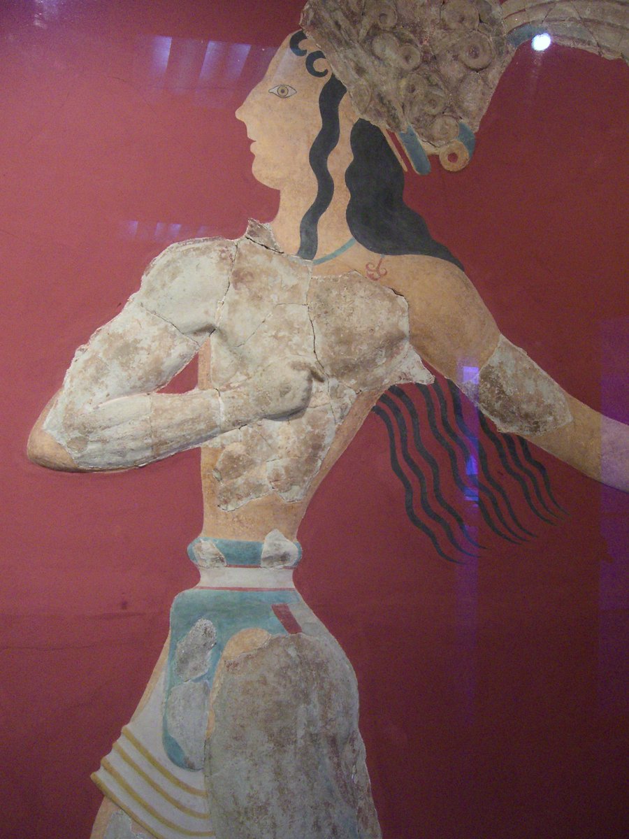 Proposed a Minoan temple bureaucracy based on (1) benches & meeting rooms near archives & (2) artistic representation of of "faceless" individuals. This "Deep State" may've facilitated/hindered each ruler's (priest-king's?) policies in the interest of long-term benefit. (2/2)