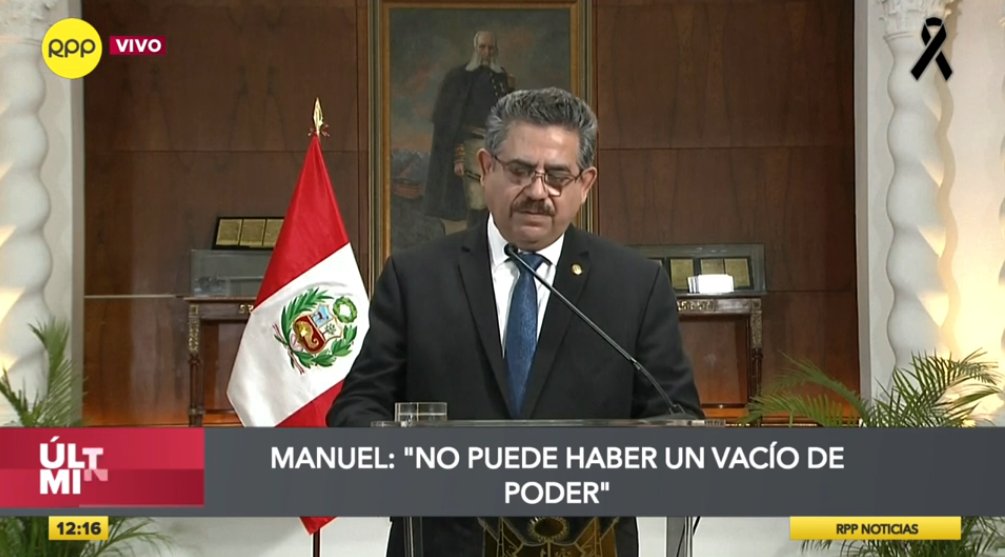 🔴 #Envivo | Manuel Merino: "Presento mi renuncia irrevocable al cargo de presidente de la República"

📻 ► 89.7 FM / 730 AM 
📺 ► Movistar 10 - 710 HD