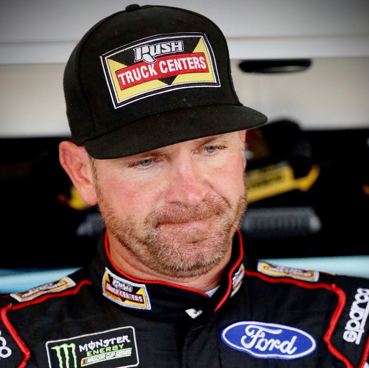 HaasFactoryTeam's tweet photo. When you're ready to watch #NASCAR on Sunday... and you realize it's the off season. ☹️ https://t.co/qojZdKkWYH
