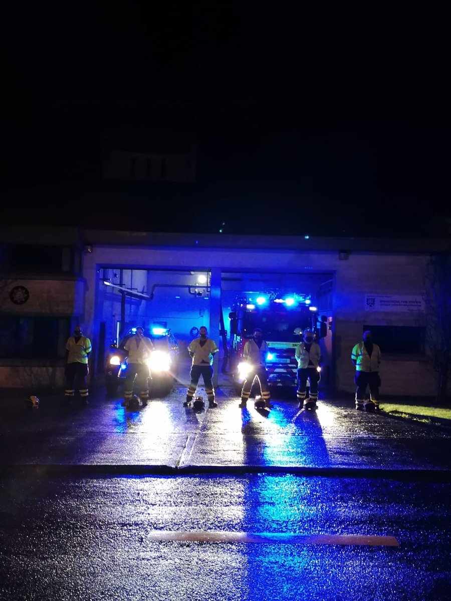 Sligo Fire Service shining a light this evening in remembrance of all road traffic victims.