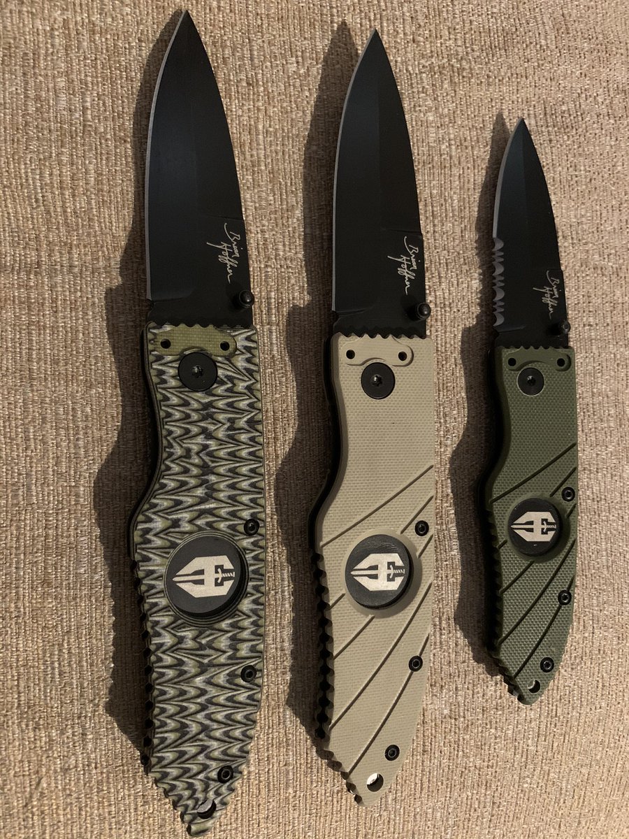 dcatcol's tweet photo. Look what came in the mail today! My three new @Hoffners knives! #bestknifeever https://t.co/lytunxl6vE