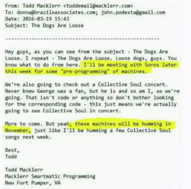 #USElections2020 (4) Lord Mark Malloch-Brown est bien connu de  @wikileaks qui avait révélé en 2016 les emails de la campagne de Clinton. Dans un email envoyé à Donna Brazile, ancienne directrice de Clinton, Malloch-Brown se vantait déjà de manipuler ces machines contre  #Trump !
