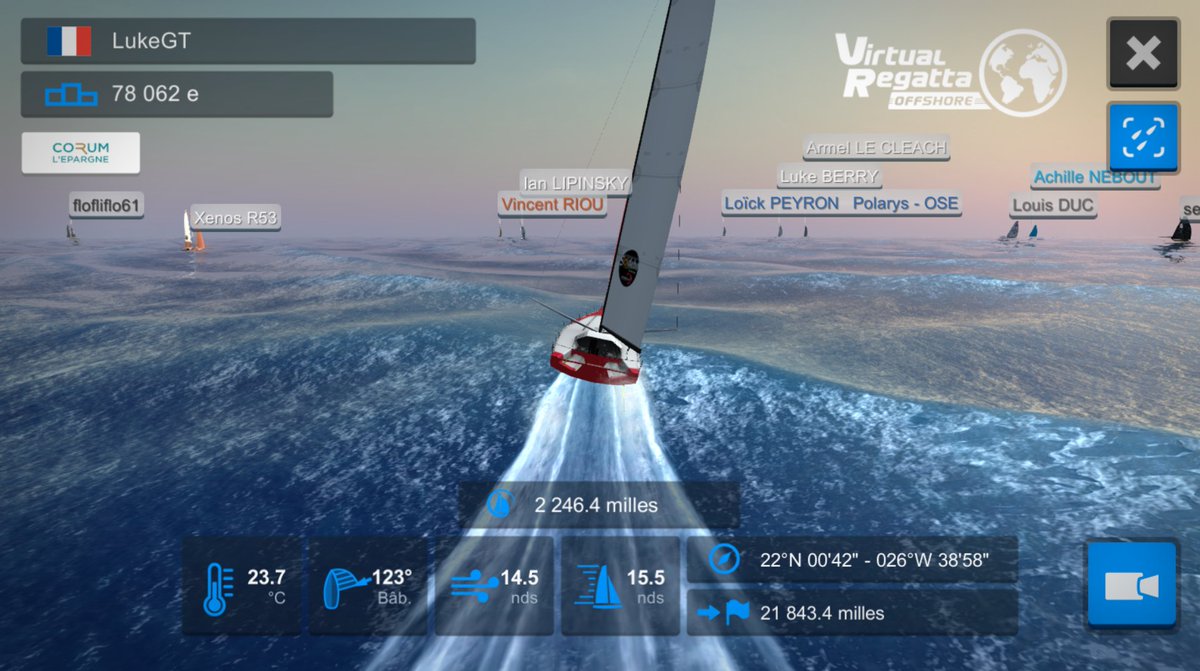 ben4racing's tweet photo. Fin S1 @VendeeGlobe virtuel. Je vois encore @Vincent_Riou @loickpeyron et Armel #LeCleach. Pour combien de temps ???
Je te vois aussi Guiguiiii... @GNedelec
#VirtualRegattaOffshore https://t.co/2hhRT3OKxw
