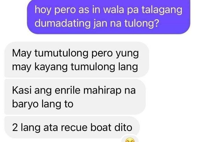 SPREAD!!
Residents of ENRILE, CAGAYAN are still struggling. They barely received any help and they are in need of food and water. Let's help them through amplifying their voices!
#CagayanNeedsHelp
#CagayanNeedsHelpNOW
