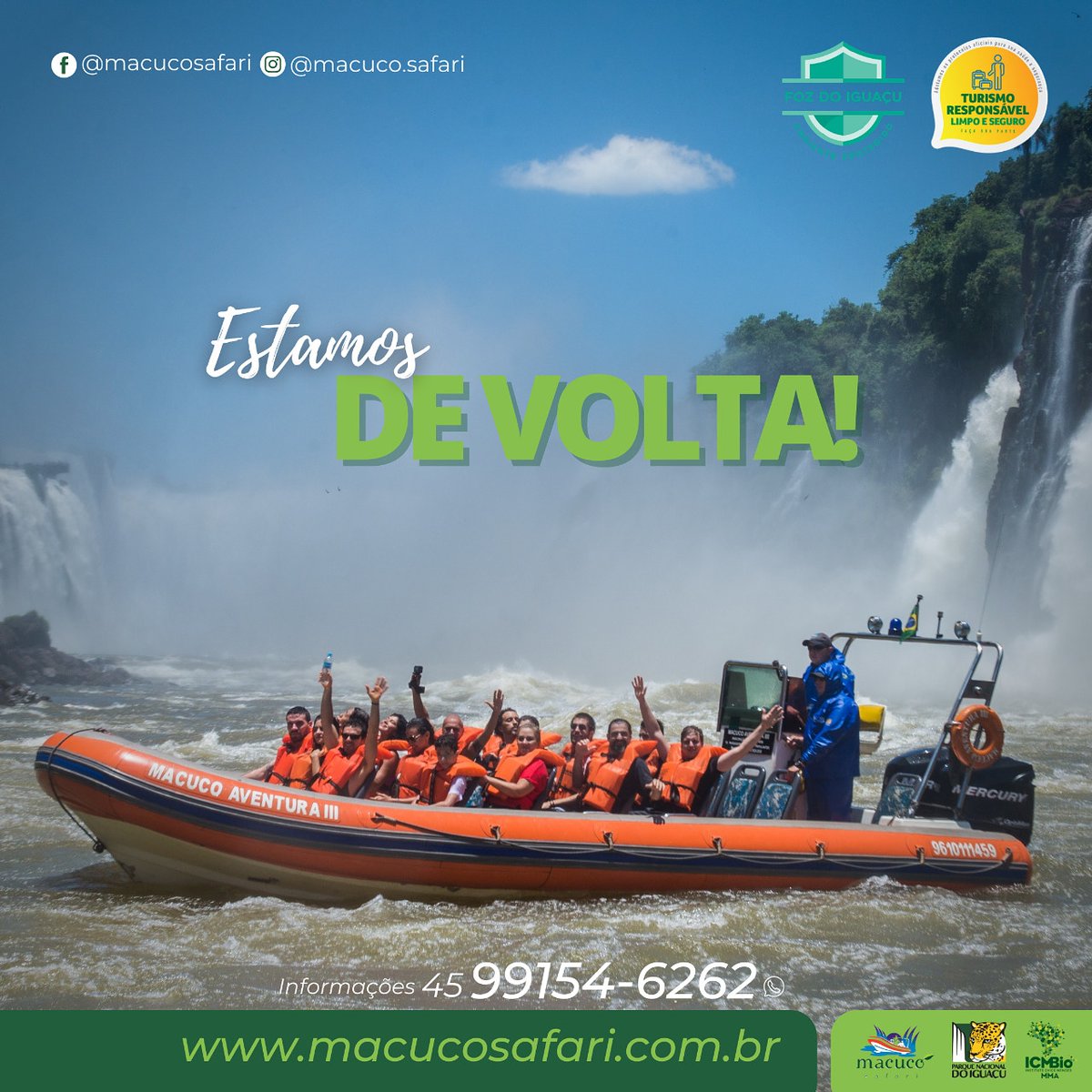 macucosafari's tweet photo. É com muita alegria que comunicamos a volta das atividade do Macuco Safari Tradicional
Na data de hoje
15/11/2020
#macucosafari
#fozdoiguaçu https://t.co/Zi1pRLDMGt
