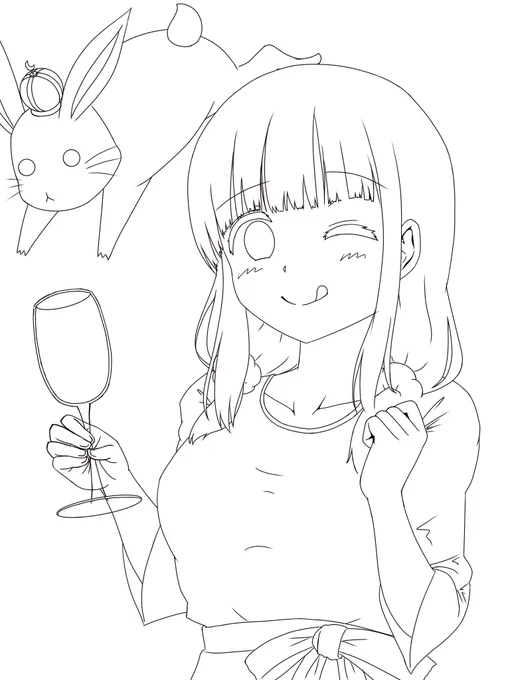 #皆さん線画と塗った後を見せてください 
