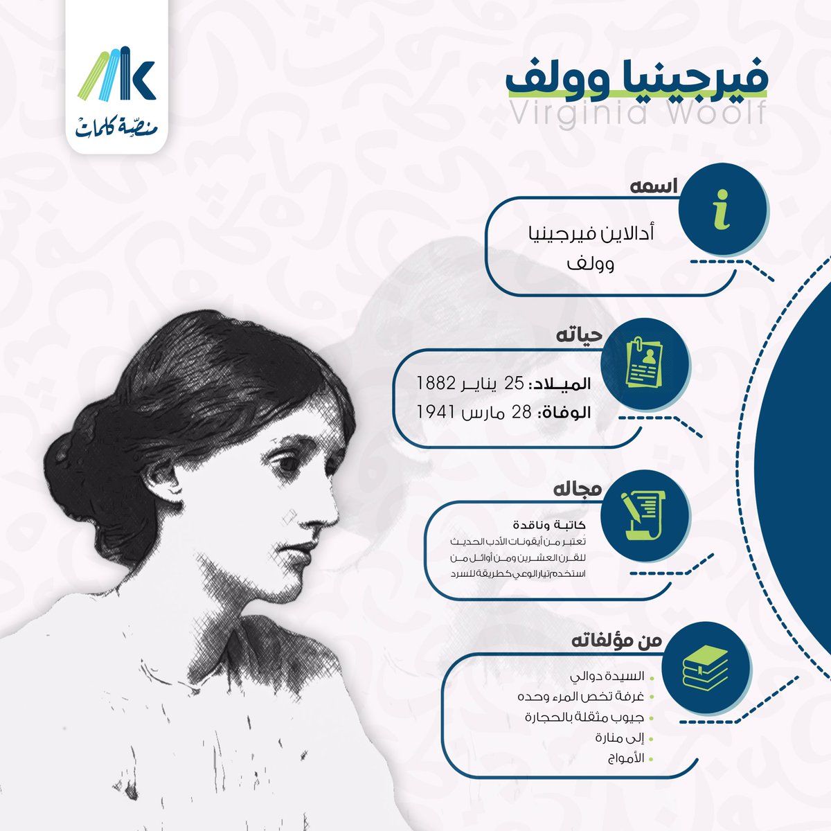 #فيرجينيا_وولف 
#منصة_كلمات