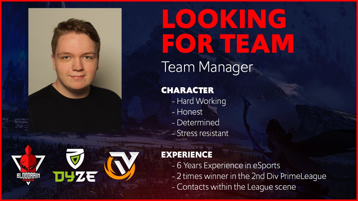 As you already know, my time at <a href="/InfernalVoid_IV/">Infernal Void</a> is over. Therefore I am looking for a new home/work environment from now on. My DM's are open for all offers from team manager to organisation team.