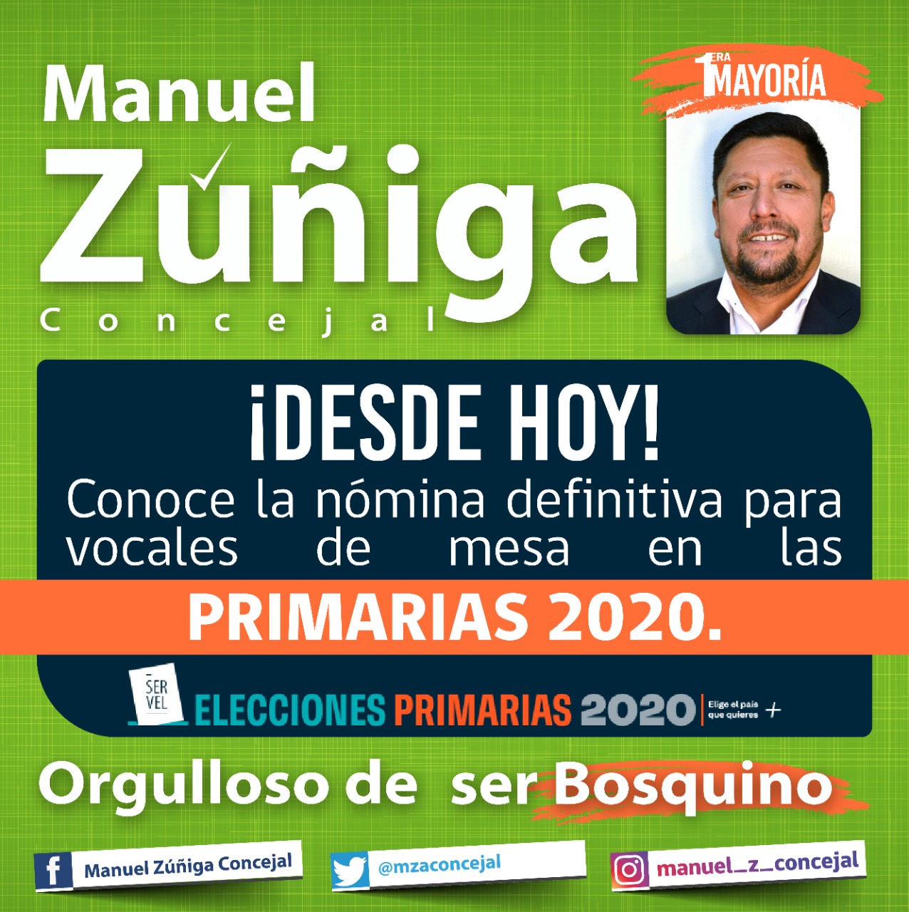 Manuel Zuniga Alcalde On Twitter Revisa Si Fuiste Designado Vocal De Mesa Para Las Elecciones Primarias De Gobernador A Regional El Servicio Electoral Servel Publico Este Sabado 14 De Noviembre La Nomina