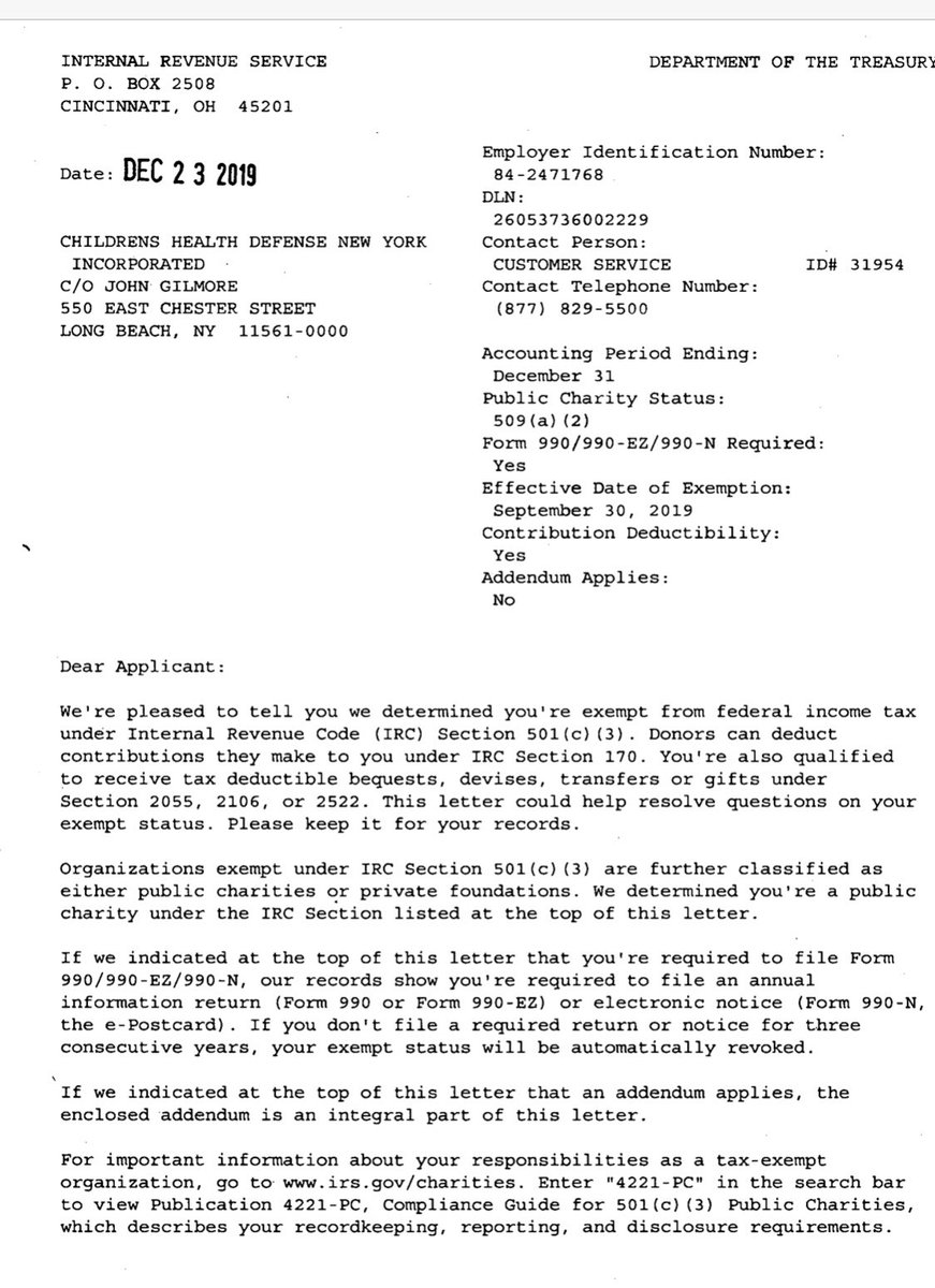 ECandella's tweet photo. The #antivaxx #nonprofit scam: They file a 501(c), grift never file returns=Auto Revocation @AutismActionNet #NYAllianceForVaccineRights AND CURIOUSLY, @ChildrensHD just formed a N.Y. chapter RUN BY @ritamollerpalma & #GrifterGilmore is the officer for ALL 3 https://t.co/LGdzmF7lB3