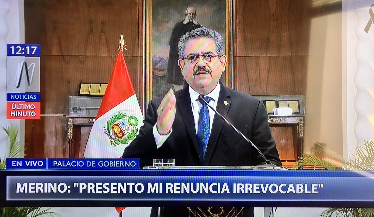SopexArixBTS's tweet photo. ESTOY MUY FELIZ POR LOS QUE MARCHARON Y PIDIERON A GRITOS ESTO! RENUNCIÓ MERINO, LO LOGRARON QUE FELICIDAD!!! 
QUE VIVA PERÚ 🇵🇪❤ #PeruvianLivesMatter #PeruLiveMatter https://t.co/jENF8Nwuy6