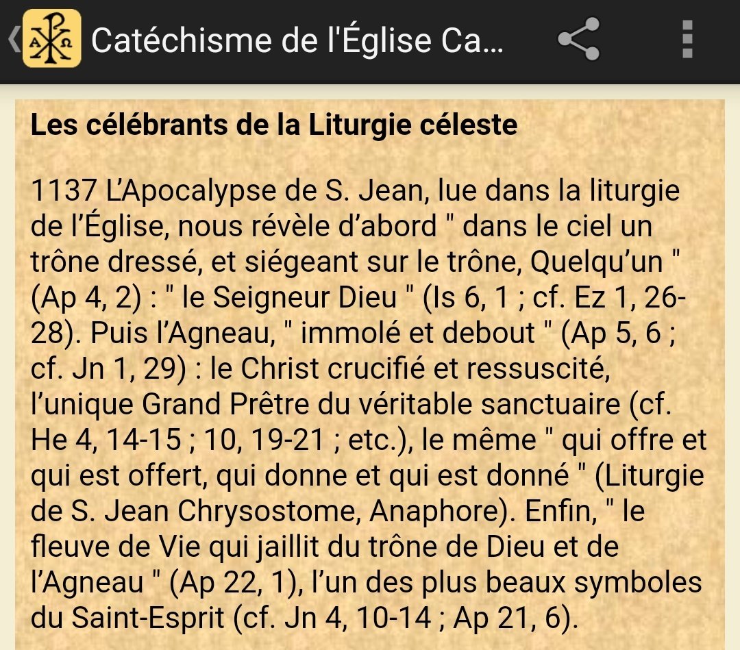 Il est l'Agneau de Dieu (Jean 1 ; 28-29 + Isaïe 53 ; 6-7) portant les marques de sa Passion, mais bien vivant. Il possède la plénitude de la puissance et de la science (sept cornes et sept yeux) ainsi que l'Esprit. #messe  #liturgie