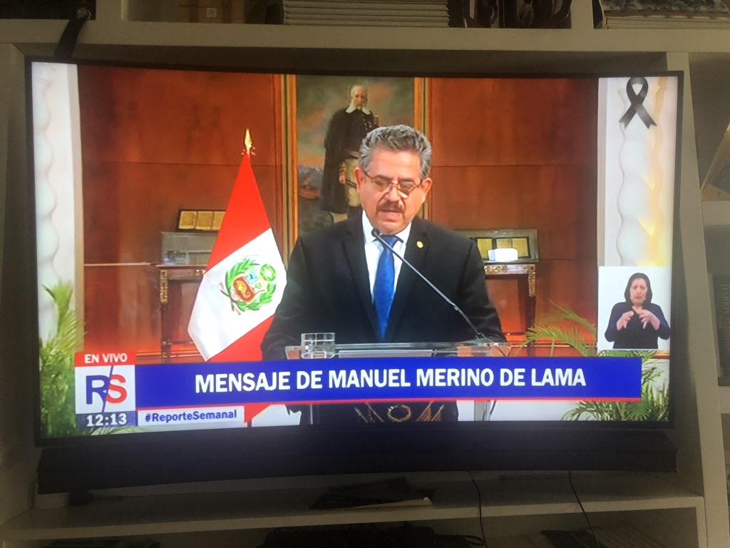 EdCavalie's tweet photo. @ocram No le pusieron presidente.
Nunca lo fue y así quedará recogido en la historia.
#RenunciaMerinoYa
#MerinoNoNosRepresenta #MerinoNoEsMiPresidente
#Nov15
#ContigoPeru https://t.co/CDuavz533d