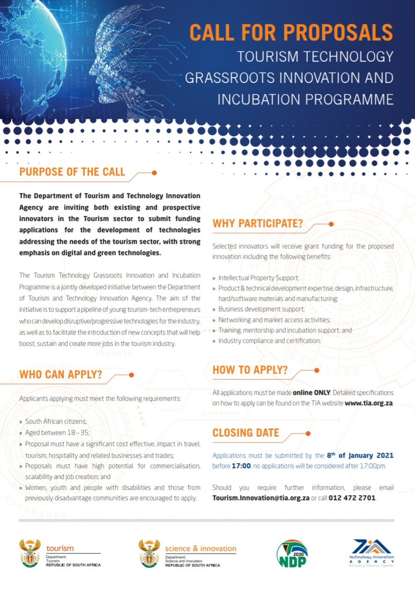 #WeDoTourism 
TADF – Call for Expression of Interest
tia.org.za/blog/2020/10/1…
#WeDoTourism
