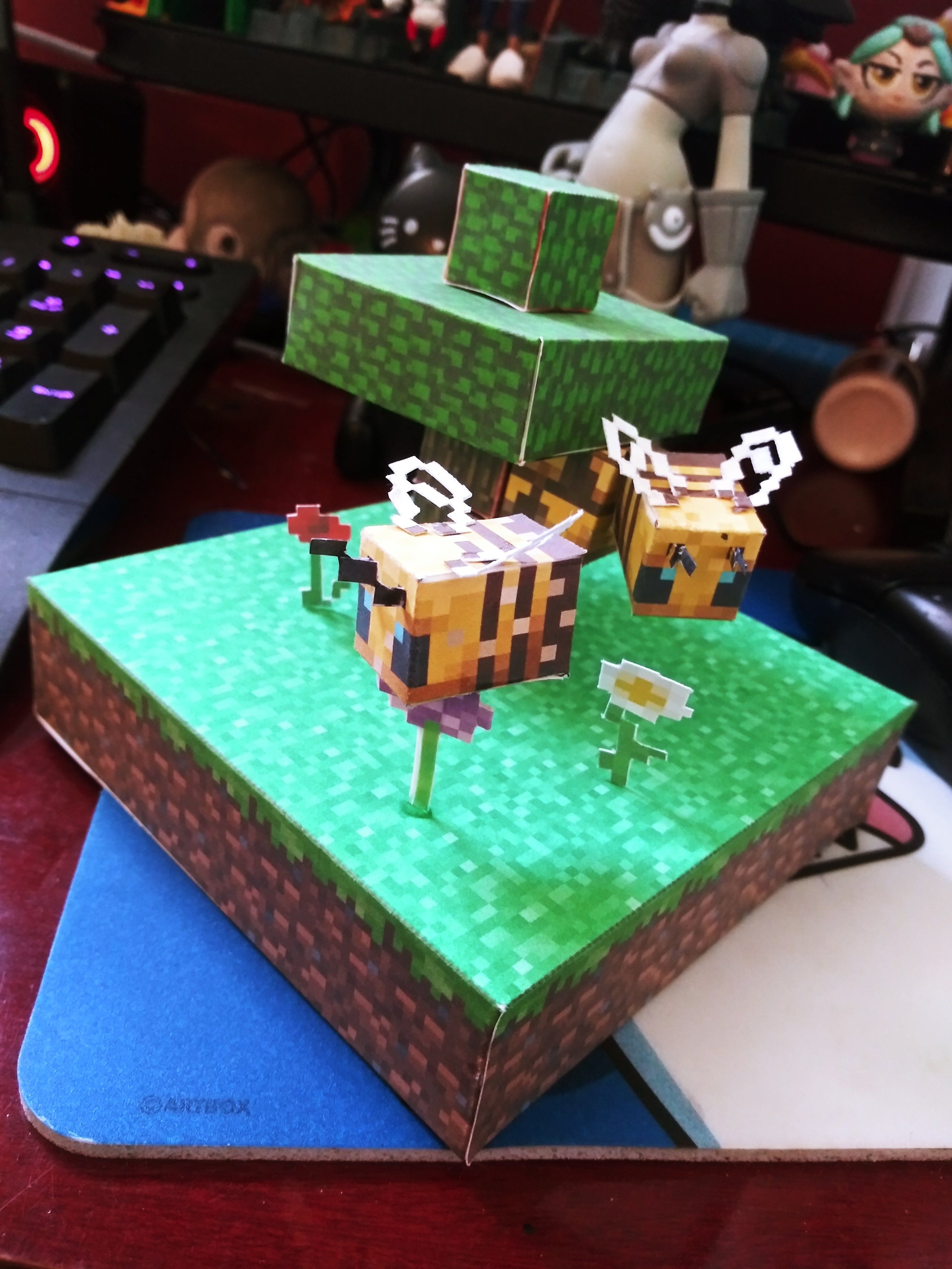 if you guys want to make a papercraft Minecraft bee like me, here's the  template :3 : r/SonazHangout