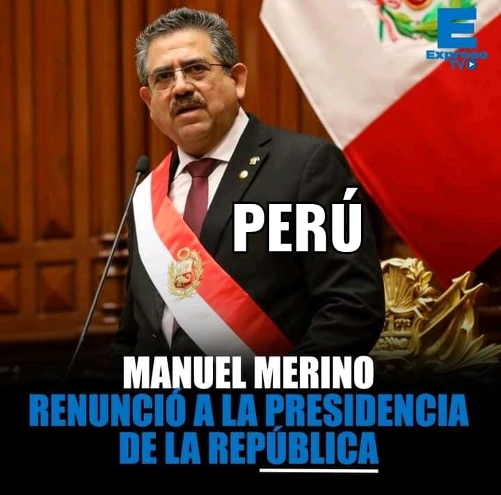 cachorrodigital's tweet photo. 🚨#LoUltimo | Manuel Merino de Lama renunció a la presidencia de la República del Perú
🇵🇪🇵🇪🇵🇪🇵🇪🇵🇪🇵🇪🇵🇪🇵🇪🇵🇪🇵🇪

#PeruvianLivesMatter
#PeruDesperto
#PeruEstaDeLuto https://t.co/q5yzyzcveS
