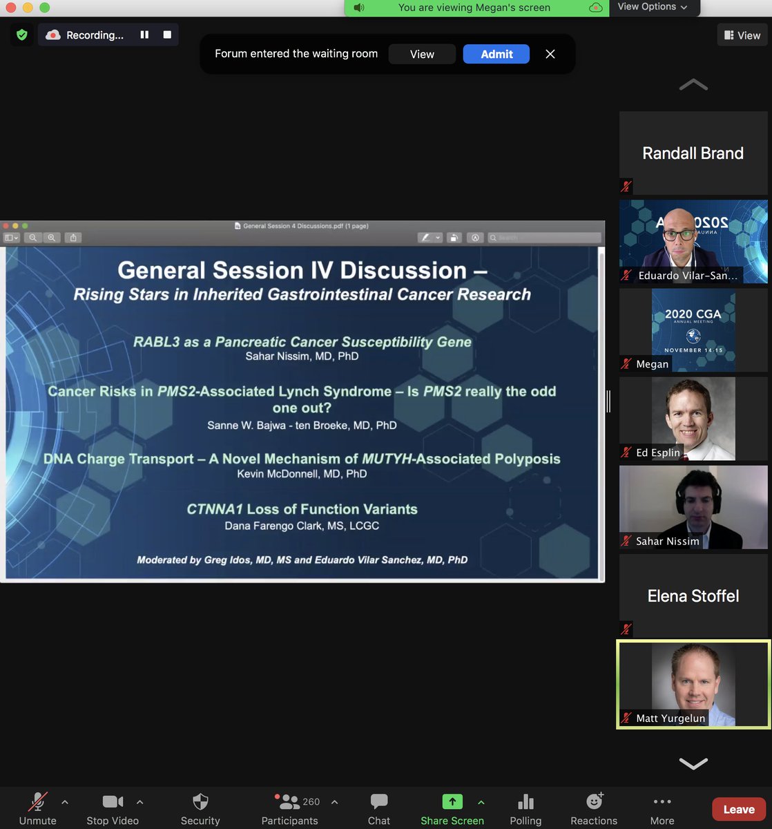 Eduardo Vilar (@evilarsan) on Twitter photo 📢 General session IV <a href="/CGAIGC/">CGA-IGC</a> Rising Stars in Inherited GI Cancers with Greg Idos <a href="/cityofhope/">City of Hope</a> Discussing 4 great abstracts in Familial Pancreatic Cancer/RABL3, PMS2 variants in #LynchSd, MUYTH novel functional variants, CTNN1 <a href="/SaharNissim/">Sahar Nissim, MD, PhD</a> <a href="/Sanne_tenBroeke/">Sanne Bajwa - ten Broeke</a> #CGAIGC20 📢 General session IV <a href="/CGAIGC/">CGA-IGC</a> Rising Stars in Inherited GI Cancers with Greg Idos <a href="/cityofhope/">City of Hope</a> Discussing 4 great abstracts in Familial Pancreatic Cancer/RABL3, PMS2 variants in #LynchSd, MUYTH novel functional variants, CTNN1 <a href="/SaharNissim/">Sahar Nissim, MD, PhD</a> <a href="/Sanne_tenBroeke/">Sanne Bajwa - ten Broeke</a> #CGAIGC20