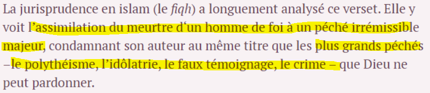 Harry_Ko_Vert's tweet photo. @ouildoo @MaximeRuffet @her_honk @Personnage01 @sparklyyglow @svbsoub1 Je ne te demanderai pas de lire mais de comprendre
le "meurtre d'un homme de foi" Càd le meurtre d'un musulman, le meurtre d'un polythéiste/athée n'est pas illicite car être un incroyant est déjà un "crime". https://t.co/RRi9ZeqES2