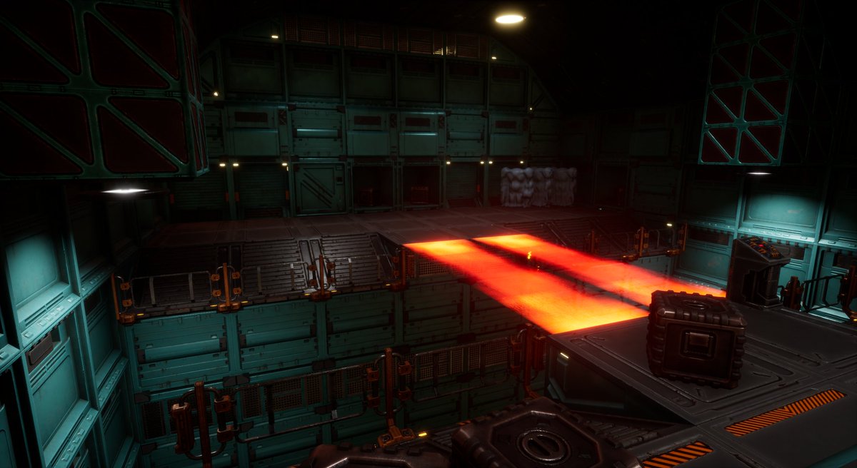 DanielGrayshon's tweet photo. I've had fun rebuilding the storage level for System Shock over the last 2 weeks. Much still needs to be done, but I consider this a solid first pass. https://t.co/SfGTCqRtp7