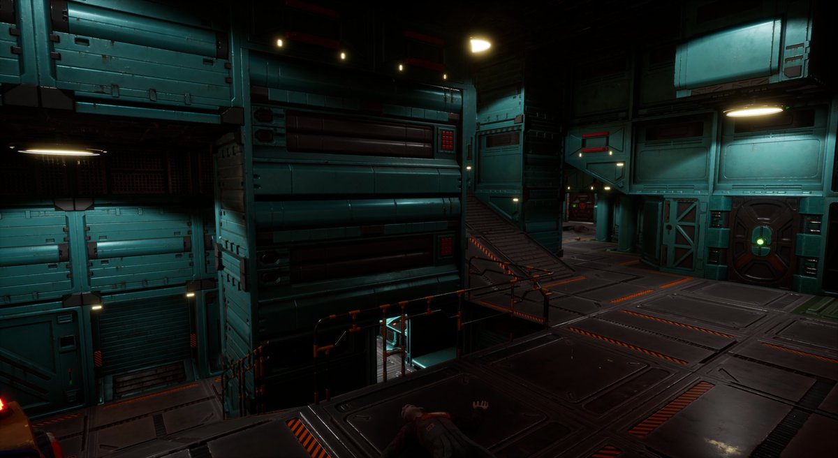 DanielGrayshon's tweet photo. I've had fun rebuilding the storage level for System Shock over the last 2 weeks. Much still needs to be done, but I consider this a solid first pass. https://t.co/SfGTCqRtp7