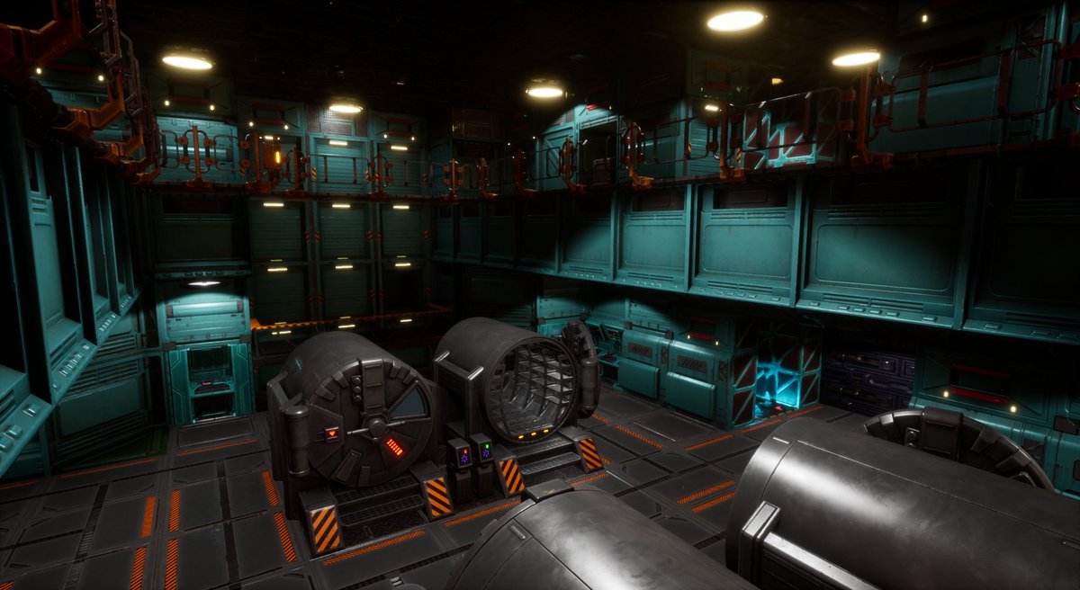 DanielGrayshon's tweet photo. I've had fun rebuilding the storage level for System Shock over the last 2 weeks. Much still needs to be done, but I consider this a solid first pass. https://t.co/SfGTCqRtp7